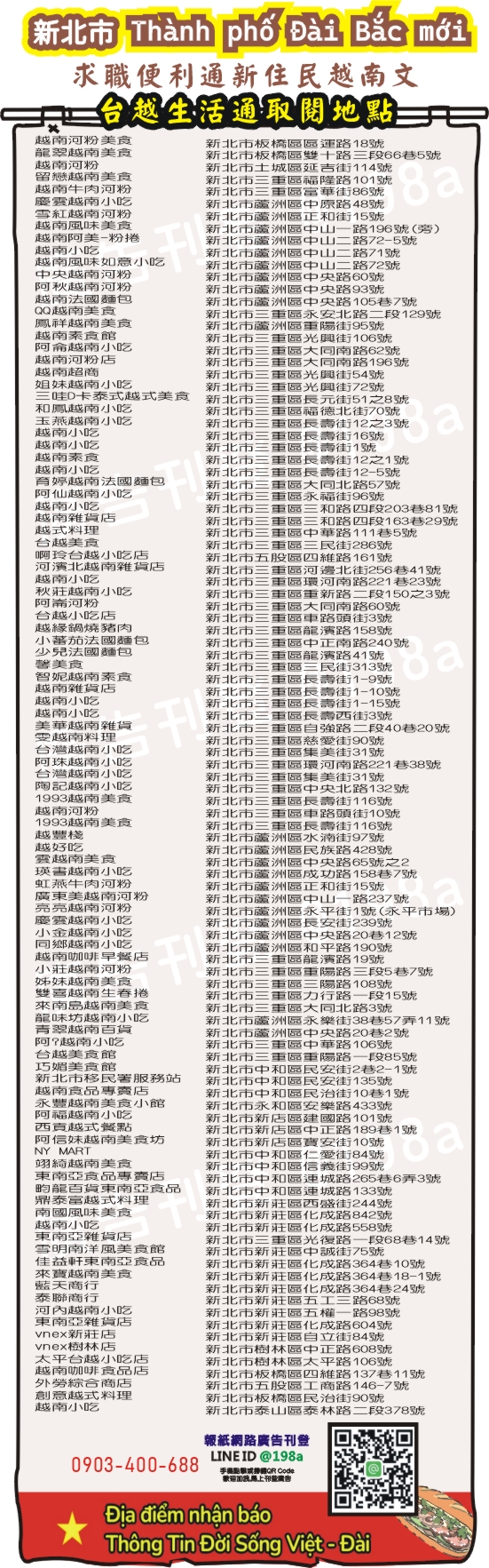 新北市-Thành phố Đài Bắc mới-台越地圖餐廳商店與新住民多元職缺平台手冊四大超商免費領取 新北市-Thành phố Đài Bắc mới-台越地圖餐廳商店與新住民多元職缺平台手冊四大超商免費領取